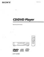 SONY DVPS550DOM DVD Player Operating Manuals SONY DVPS550DOM DVD Player Operating Manuals