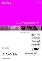 Sony KDF37H1000 TV Operating Manual