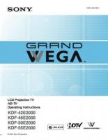 Sony KDF42E2000 KDF46E2000 KDF50E2000 TV Operating Manual