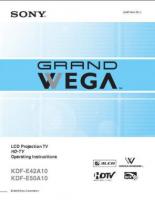 Sony KDFE42A10 KDFE42A11 KDFE50A10 TV Operating Manual