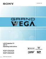 SONY KDFE55A20OM TV Operating Manuals SONY KDFE55A20OM TV Operating Manuals
