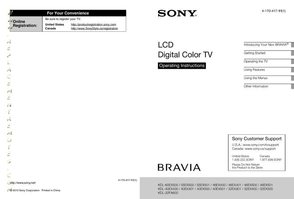 Sony KDL32EX301 KDL32EX400 KDL32EX500 TV Operating Manual
