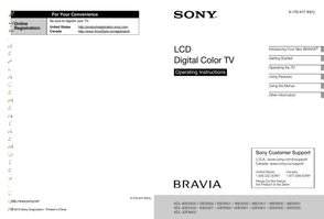 SONY KDLSeriesOM TV Operating Manuals SONY KDLSeriesOM TV Operating Manuals