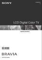 Sony KDL40V3000 KDL46V3000 TV Operating Manual
