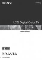 Sony KDL40W3000 KDL46W3000 KDL52W3000 TV Operating Manual