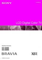 Sony KDL40XBR6 KDL46XBR6 KDL52XBR6 TV Operating Manual