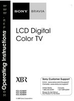 SONY KDL40XBR9OM TV Operating Manuals SONY KDL40XBR9OM TV Operating Manuals