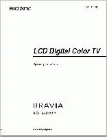 Sony KDL46V25L1 TV Operating Manual