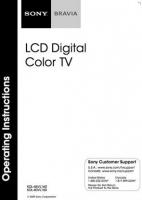 Sony KDL40VL160 KDL46VL160 TV Operating Manual