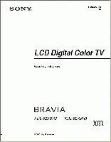Sony KDL52XBR2 KDL52XBR3 TV Operating Manual