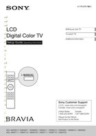 Sony KDL40NX700 KDL40NX710 KDL40NX711 TV Operating Manual