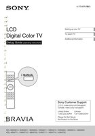 SONY KDL60NX801OM TV Operating Manuals SONY KDL60NX801OM TV Operating Manuals