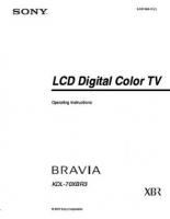 Sony KDL70XBR3 TV Operating Manual