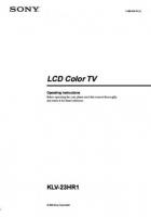 Sony KLV23HR1 TV Operating Manual