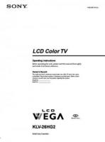 Sony KLV26HG2 TV Operating Manual