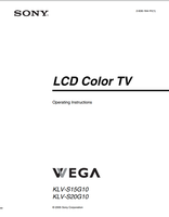 Sony KLVS15G10OM TV Operating Manual
