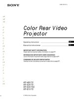 SONY KP48V75OM TV Operating Manuals SONY KP48V75OM TV Operating Manuals