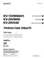 Sony KV13VM40 KV13VM41 KV20VM40 TV Operating Manual