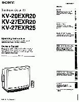 Sony KV20EXR20 KV27EXR20 KV27EXR25 TV Operating Manual