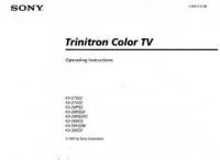 Sony KV27S22 KV27V22 KV29PS2 TV Operating Manual