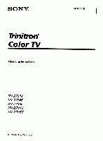 Sony KV27S42 KV27V42 KV27S46 VCR Operating Manual