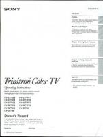 SONY KV27TS29OM TV Operating Manuals SONY KV27TS29OM TV Operating Manuals