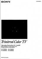 SONY KV27XBR25OM TV Operating Manuals SONY KV27XBR25OM TV Operating Manuals