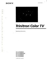 SONY KV27XBR45OM TV Operating Manuals SONY KV27XBR45OM TV Operating Manuals