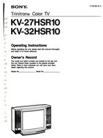 Sony KV32HSR10 TV Operating Manual