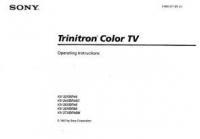 Sony KV32XBR48OM TV Operating Manual