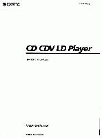 Sony 3757581221 MDP500 MDPA500 Laser Disc Player Operating Manual