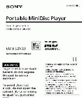Sony MZE32 MZE33 Audio System Operating Manual
