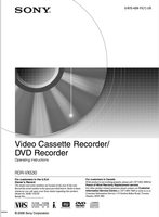 Sony RDRVX530 Audio/Video Receiver Operating Manual
