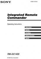 Sony RMAX1400OM Universal Remote Control Operating Manual