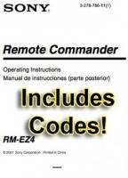 Sony RMEZ4 & CodesOM Universal Remote Control Operating Manual