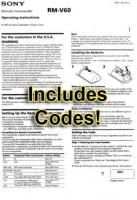 Sony RMV60 & CodesOM Universal Remote Control Operating Manual