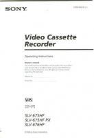 SONY SLV675HFOM VCR Operating Manuals SONY SLV675HFOM VCR Operating Manuals