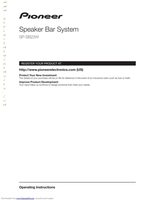 Pioneer SP-SB23 Sound Bar System Operating Manual