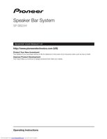 Pioneer SP-SB23 Sound Bar System Operating Manual