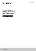 SONY STRDN1030OM Audio/Video Receiver Operating Manuals SONY STRDN1030OM Audio/Video Receiver Operating Manuals