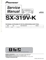Pioneer SX-319VK Audio/Video Receiver Operating Manual