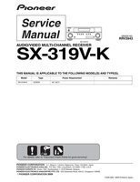 Pioneer SX-319VK Audio/Video Receiver Operating Manual