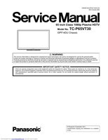 Panasonic TCP65VT30 TV Operating Manual