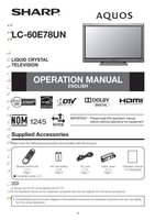 Sharp LC60E78UN TV Operating Manual