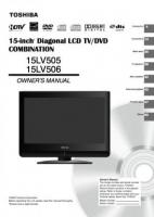 Toshiba 15LV505 15LV506 TV/DVD Combo Operating Manual