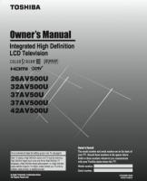 Toshiba 26AV500U 32SL410U 37AV500E TV Operating Manual