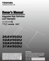 Toshiba 26AV502U 32AV502U 32AV50SU TV Operating Manual