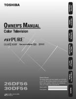 TOSHIBA 30DF56OM TV Operating Manuals TOSHIBA 30DF56OM TV Operating Manuals