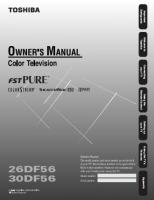 Toshiba 26DF56 30DF56 TV Operating Manual