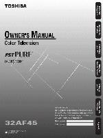 TOSHIBA 32AF45OM Consumer Electronics Operating Manuals TOSHIBA 32AF45OM Consumer Electronics Operating Manuals